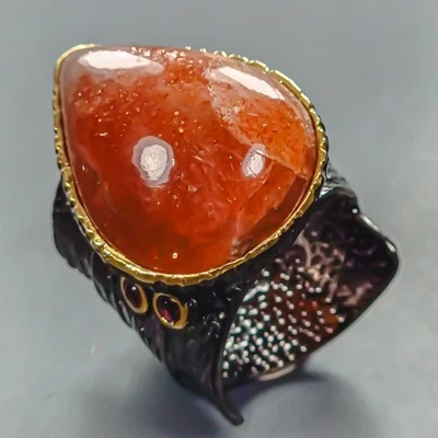 Joyería 35 quilates Anillo Piedra Solar Natural Plata de Ley 925 Talla 8/R446741 Foto 1 de 4