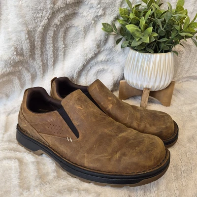 Merrell World Legend 2 Loafers Men's Sz 10.5 Brown Leather Outdoor Slip On Shoes - Immagine 1 di 4