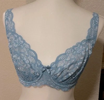 Fredericks of Hollywood Light blue lace bra No Padding size 34DD - Image 1 of 4