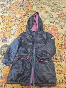 Next Girls Blue And Purple Hooded Rain Parka UK Size 4yrs - Picture 1 of 5