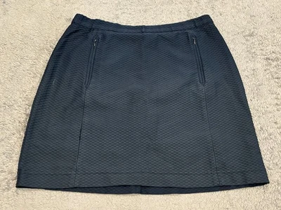 Pantalón corto forrado de golf Tail Tech para mujer medio azul texturizado blanco rayas bolsillos con cremallera Foto 1 de 4