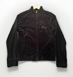 Sean John Kids Sz M Vintage Jacket Black Y2K Velour Track Suit Velvet 2000s - Picture 1 of 16