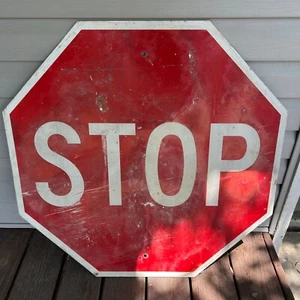 Stop Sign 30" Authentic Retired Street Traffic Road Sign Signal Worn - Picture 1 of 6