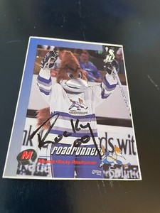 1992-93 Safeway Phoenix Roadrunners IHL Hockey - Rocky (Mascot) AUTOGRAPHED MT
