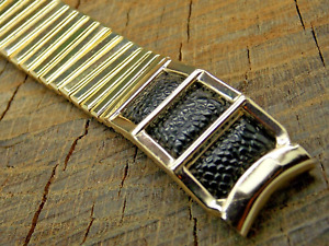 Topps Stainless & Faux Lizard Expansion Watch Band NOS Unused Vintage 17.5mm