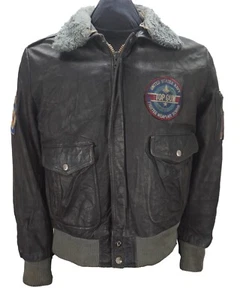 US Navy TOP GUN ORGINAL LEATHER FLIGHT BOMBER JACKET FOR MEN SIZE L - Picture 1 of 15