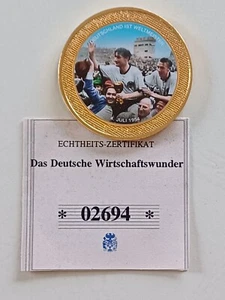 Das Deutsche Wirtschaftswunder, Gedenkprägung 4. Juli 1954, vergoldet, (M290) - Bild 1 von 3