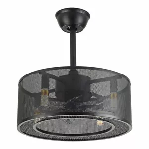 Industrial Ceiling Fan with Light Remote Control 3-Speed Quiet Enclosed Caged - Picture 1 of 16