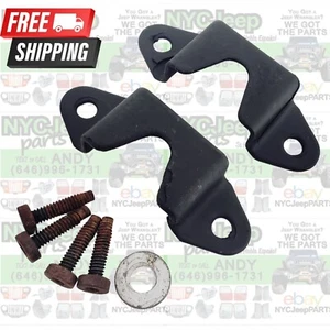 87-95 Jeep Wrangler YJ Rear Seat Lock Striker Bracket Mounting Mount 2pc OEM - Foto 1 di 19