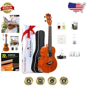 Beginner-Friendly 23 Inch Left-Handed Concert Ukulele with Complete Starter Pack - Picture 1 of 11