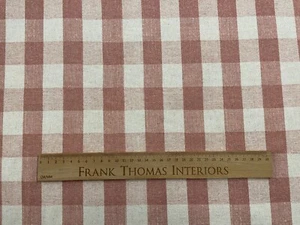 Tela de lino Milly Gingham vintage rosa oscuro 280 cm de ancho tela de cortina - Imagen 1 de 6