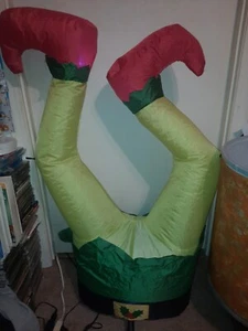 Holiday Time Christmas Inflatable Elf Legs, 3.5' Lights Up - Picture 1 of 10