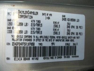 Cilindro maestro de freno usado se adapta a: Dodge Caravan 2005 frenos de disco traseros con tracción Foto 1 de 4