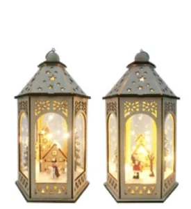 GIOCOPLAST DECORAZIONI NATALIZIE LANTERNA DECORATA, 30CM, CON GOCCE DI LED - Foto 1 di 2