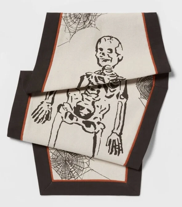 Threshold Halloween coffin shaped table runner 16" " spooky party decor