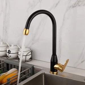 Kitchen Sink Tap Aluminum Balck Single Handle/hole Deck Mount Basin Mixer Faucet - Bild 1 von 10