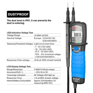AC/DC 50-690V Voltage Meters 3 Phase Rotation Voltage Phase Tester LED Indicator - Picture 1 of 13