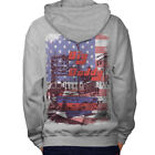 Wellcoda City Big Daddy Flag USA Męska bluza z kapturem, miejski design na swetrach z tyłu