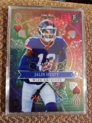 JALIN HYATT 2023 Wild Card Stacked Deck 1/1 Rookie Card Giants Rainbow Queen  - Image 1 of 2