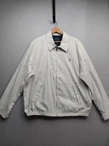 NAUTICA Lightweight Windbreaker Jacket Mens XXL Khaki Tan Full Zip Lined - Picture 1 of 6