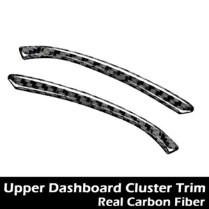 2 Pcs Real Carbon Fiber Upper Dash Board Cluster Strip Trim Fits 09-20 370Z Z34 - Picture 1 of 3