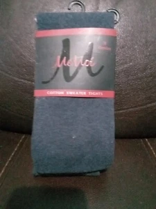MeMoi Girls Cotton  Tights, Denim   size 8 L47 - Picture 1 of 3
