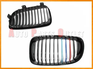 BMW E88 128i 135i Convertible 08-12 Gloss Black M Tri Color Front Kidney Grille - Picture 1 of 3