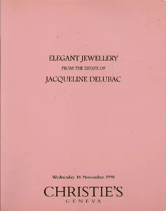 CHRISTIE'S GENEVA JEWELS Jacqueline Delubac Estate Cartier Gerard JAR Catalog 98 - Imagen 1 de 1