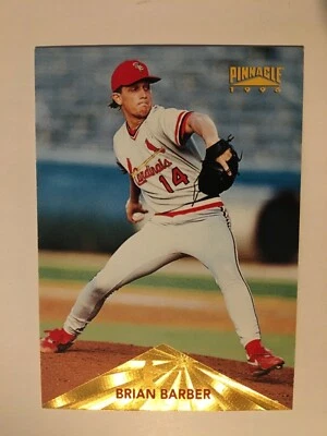 1996 Pinnacle #167 Cardinals Brian Barber Rookie Baseball Card  - Image 1 of 2