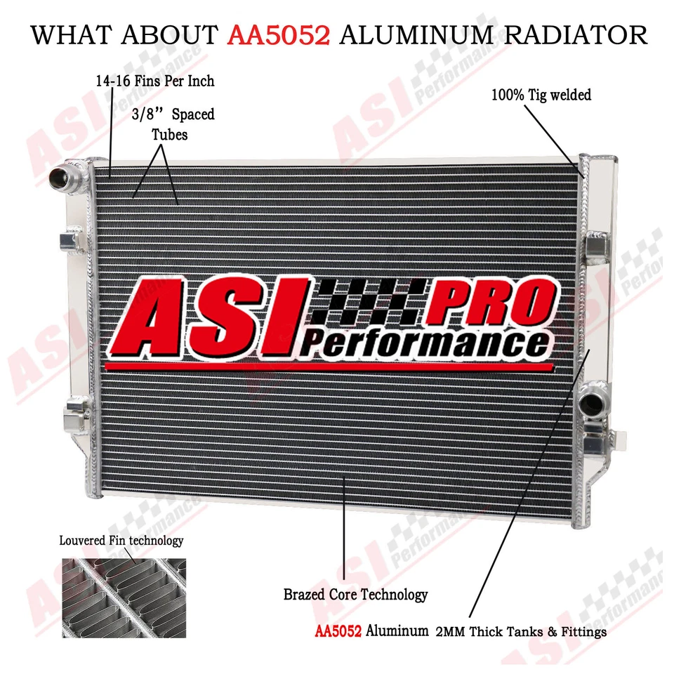 2 Row Radiator Fit Audi A3 Q3 S3 TT Volkswagen Golf Jetta GTI 2015-2022 ,2016 Foto 1 de 4