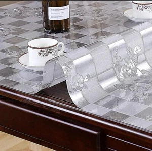 Tischfolie Tischdecke Schutzfolie mit Muster 1.5mm Transparent Klar Weich-PVC - Bild 1 von 5