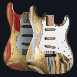 FRANCHIN Mercury guitar body Wood Grain Paint/Metallic Leaf S-type*MADE TO ORDER - Imagen 1 de 43