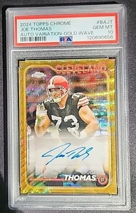 Joe Thomas 2024 Topps Chrome Auto Variation Gold Wave Browns #05/50 PSA 10 - Picture 1 of 2