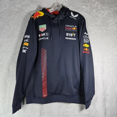 Толстовка с капюшоном мужская Red Bull Racing F1 размер Large L командный пуловер Castore черная - Изображение 1 из 4
