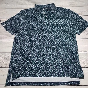 RLX Ralph Lauren Golf Polo Shirt Floral Print Moisture Wicking L - Picture 1 of 6