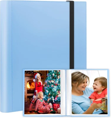 Álbum de fotos 8,5x11 tiene capacidad para 68 fotos carpeta de portafolio de arte para imágenes azul Foto 1 de 4