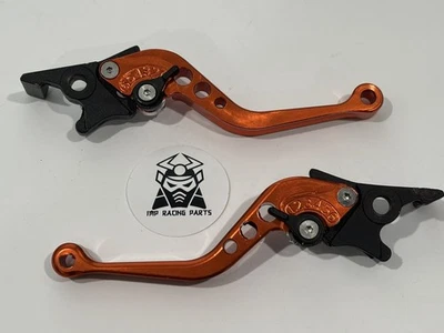 GY6 SCOOTER 150CC ADJUSTABLE BRAKE LEVERS HANDLE DISC & DISC ORANGE - Image 1 of 2