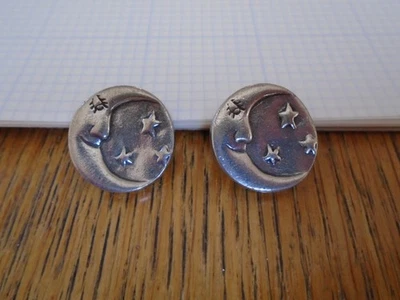 Man in the Moon buttons 2 Stars and Crescent Moon Celestial - Image 1 of 4
