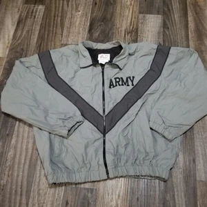 Skilcraft JWOD Full Zip Army Jacket Windbreaker Top Nylon Coat Medium Regular - Picture 1 of 14