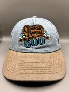 Cracker Barrel 500 Hat Cap Strapback Denim NASCAR Racing - Picture 1 of 7