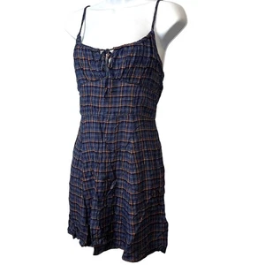 BDG Urban Outfitters Kamaryn kariertes Minikleid Medium zum Binden blau - Bild 1 von 9