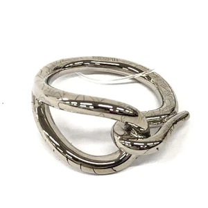 HERMES Jumbo Scarf Ring Silver Tone with Box Minor Scratches Used - Picture 1 of 8