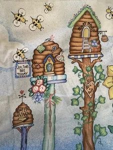 Vintage 90er Daisy Kingdom Baumwollstoff Panel HONIGBIENEN Quilten Biene Pullover Mieder - Bild 1 von 8