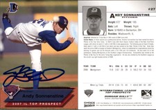 Andy Sonnanstine Signed 2007 Choice International League Top Prospects Card