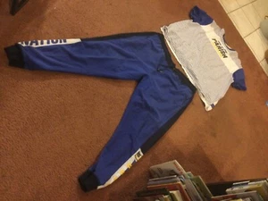 Parish Nation Men’s Sweat Set/Tracksuit Tee & Joggers 5XL B&T Blue/Black/White - Picture 1 of 12