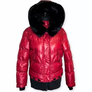 Wellensteyn Queens Rot Bomberjacke Mantel Kunstfell Kapuze Rot Größe L - Bild 1 von 13