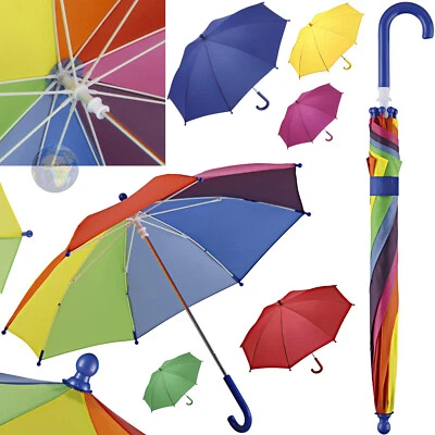 OMBRELLO da BAMBINO Antivento PIOGGIA Arcobaleno PIEGHEVOLE x BIMBO MULTICOLORE - Immagine 1 di 4