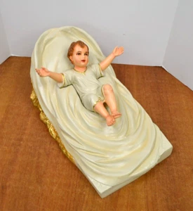 Brand New Fiberglass Baby Jesus with Manger for Nativity Set, Colored (CU41) - Picture 1 of 16
