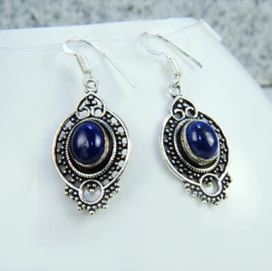 Damenohrringen begehrte Ohrringe Edelstein Lapislazuli Filled Sterlingsilber 925 - Bild 1 von 2