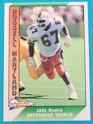 1991 Pacific RC #536 Russell Maryland Dallas Cowboys FOOTBALL Card N7 - Image 1 of 2